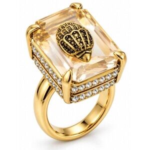 Kurt Geiger London Eagle Crystal Statement Ring Gold Tone Size 7 Oversized